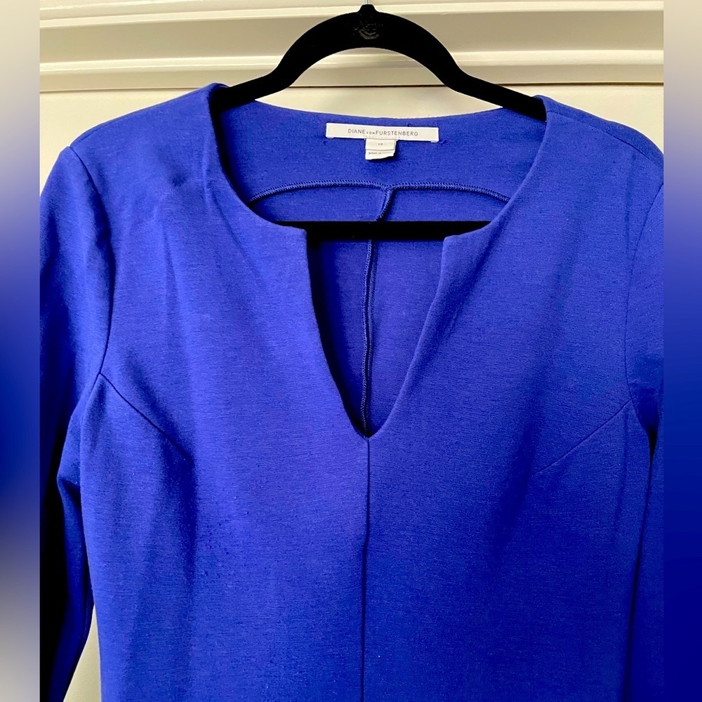 DIANE VON FURSTENBERG Blue Dress like new - Picture 6 of 9